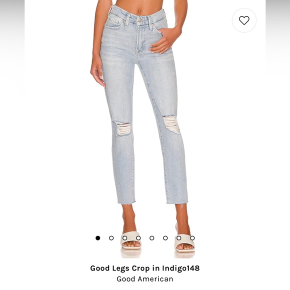 •GOOD AMERICAN • GOOD LEGS CROP RAW HEM Jeans - Picture 5 of 15